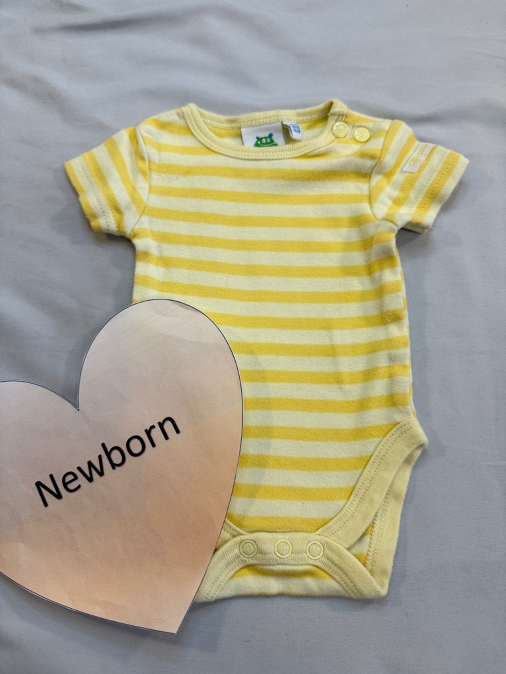Gagou Tagou - Yellow Striped Newborn Cotton One-Piece Bodysuit